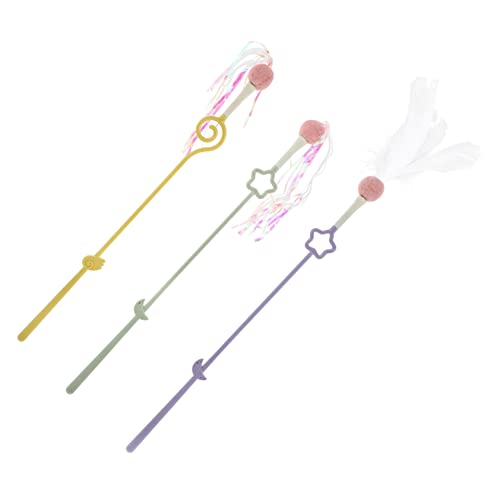 Amosfun Katzen-Teasing-Stick-Set 3 Katzenspielzeugstäbe Handheld-Katzen-Teaser-Spielzeug Für Hauskatzen Interaktives Spielen Amosfun Katzen-Teasing-Stick-Set 3 Katzenspielzeugstäbe Handheld-Katzen-Teaser-Spielzeug Für Hauskatzen Interaktives Spielen von Amosfun