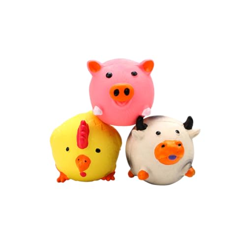 Amosfun 3St zahnspielzeug für welpen Haustierspielzeug Spielzeug für Haustiere Spielzeugbälle für Welpen Tierbälle beissen Spielzeugball Latexball Hühnerkuh von Amosfun