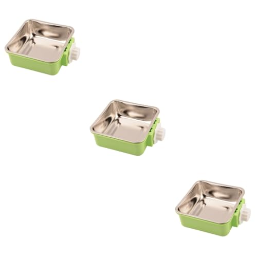 Amosfun 3St Stainless Steel cat Bowl wassernapf hängender Hundenapf Haustierzubehör Futternapf für Haustiere Rostfreier Geschirr Haustiernapf Hundekäfig Wasserschale von Amosfun