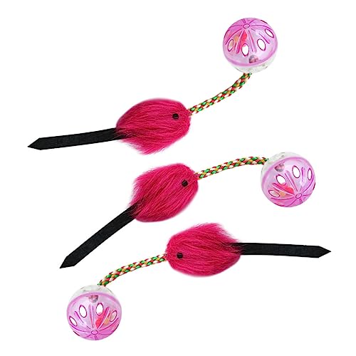 Amosfun 3st Katzenspielzeugball Weiches Spielzeug Katze Jagen Kauspielzeug Für Katzen Lustiges Katzenspielzeug Katzenbälle Mit Glocke Plüsch Schrecken Haushalt Baumwollseil von Amosfun