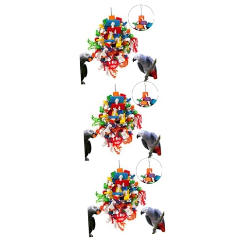 Amosfun 3st Kauspielzeug Für Papageien Papagei-Seil-Spielzeug Papageienbissspielzeug Papageienspielzeug Zum Aufhängen Vogelfutter Vogelspielzeug Für Papageien Beissen Indien Bambus von Amosfun
