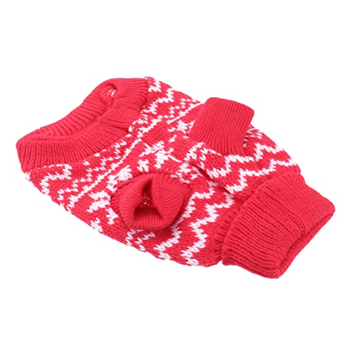 Amosfun 3st Kleidung Für Katzen Weihnachtsfeier Katzenkostü Weihnachtskleidung Für Hunde Hundepullover Für Kleine Hunde Hundepullover Weihnachten Roter Hundepullover Sanft Strickwaren von Amosfun