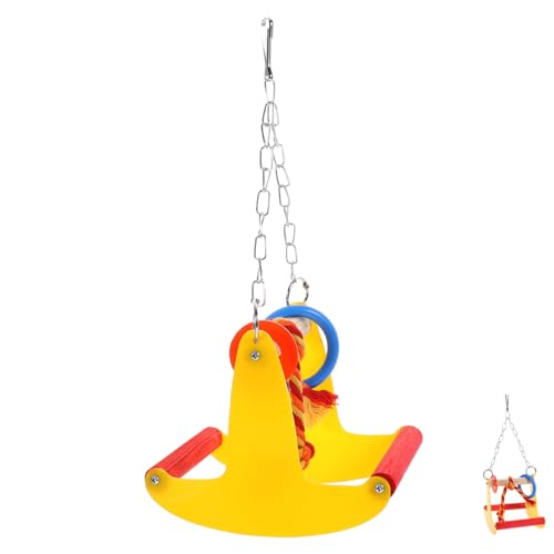 Amosfun 3st Papageienschaukel Sportspielzeug Vogel-hängeschaukel Leiterständer Desktop-Spielzeug Spielzeug Für Papageienkäfige Spielset Aus Holz Holzständer Haustier Vogel Beissen Plastik von Amosfun