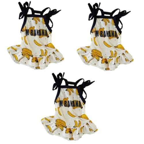 Amosfun 3 Stück Weiches Haustierkleid Für Hunde Katzen Hunderock Hundekleid Hundebekleidung Haustier-hundekleid Banane Größe S von Amosfun