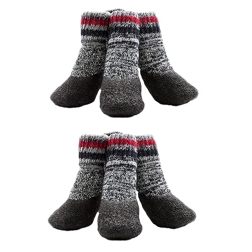 Amosfun 4 Paare Chihuahua Hundesocken Für Hundepfotenschutz Für Den Winter Hundestiefel Socken Mit Sohlen Strumpffüller Für Welpen rutschfeste Socken Für Hunde Welpenschuhe Kleidung von Amosfun