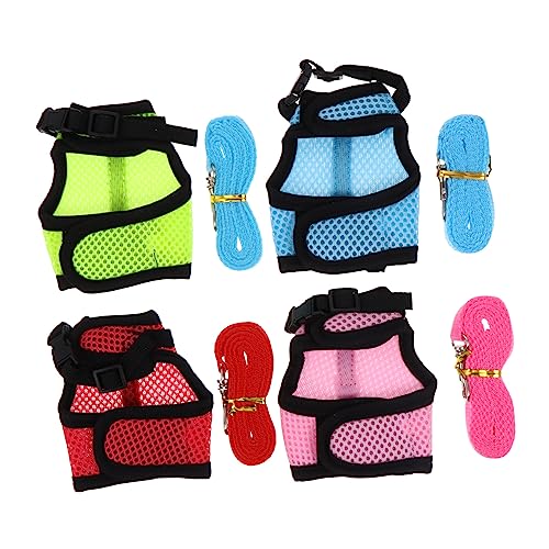 Amosfun 4 Stück Hasenweste Netzleine Für Katzen Hasenleine Kaninchengeschirr Kätzchen-Kleidung Hundegurt Eichhörnchenkostü Frettchengeschirr Und Leine Camisole Sommer Amosfun 4 Stück Hasenweste Netzleine Für Katzen Hasenleine Kaninchengeschirr Kätzchen-Kleidung Hundegurt Eichhörnchenkostü Frettchengeschirr Und Leine Camisole Sommer von Amosfun