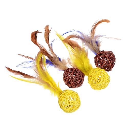 Amosfun 4 Stück Katzenspielzeug Mit Federn Buntes Katzenspielzeug Katzenminze-Spielzeug Katzenbälle Mit Glöckchen Katze Rattan Bälle Spielzeug Kätzchen Schnuller Die Katze Plüsch Geschenk Amosfun 4 Stück Katzenspielzeug Mit Federn Buntes Katzenspielzeug Katzenminze-Spielzeug Katzenbälle Mit Glöckchen Katze Rattan Bälle Spielzeug Kätzchen Schnuller Die Katze Plüsch Geschenk von Amosfun