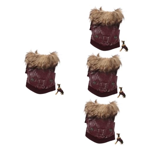 Amosfun 4 Stück Warme Hundejacke Winddichte Hundekleidung Warmhaltende Hundebekleidung Warmes Welpenkostüm Kostüm Für Haustiere Bei Kaltem Wetter Modekleidung Pu Haustierzubehör Winter von Amosfun
