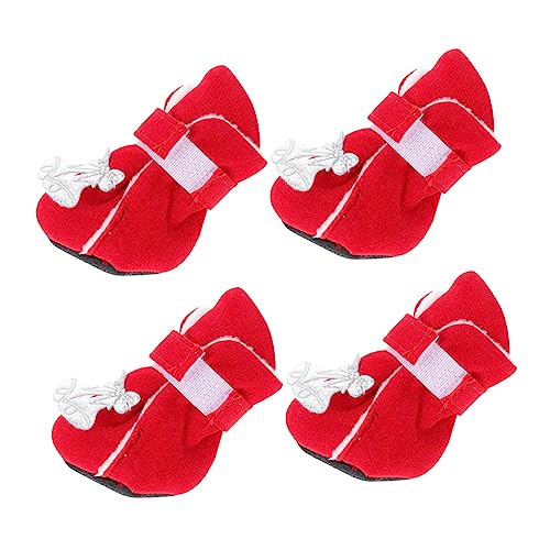 Amosfun 4 Stück Weihnachtshaustier-Baumwollschuhe Winterliche Hundestiefel Wintersocken Für Hunde Weihnachtswelpenschuhe Hundeschuhe Laufen Welpenstiefel Draussen Baumwolle Haustierzubehör Amosfun 4 Stück Weihnachtshaustier-Baumwollschuhe Winterliche Hundestiefel Wintersocken Für Hunde Weihnachtswelpenschuhe Hundeschuhe Laufen Welpenstiefel Draussen Baumwolle Haustierzubehör von Amosfun