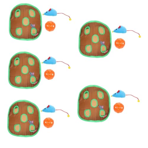 Amosfun 5 Sätze Katzen Spielzeug Hundetür Tunnel Spielbett Haustiertür Katze Verstecken Suchen Mäuse Schlagen EIN Maulwurfsspielzeug Katzenspielzeug Katzentür Versteck Spiel Puzzle Stoff von Amosfun