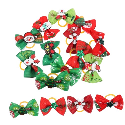 Amosfun Hundepflege Bögen Weihnachten 50pcs Haustier Hund Weihnachten Haar Bögen Bunte Kopfschmuck von Amosfun