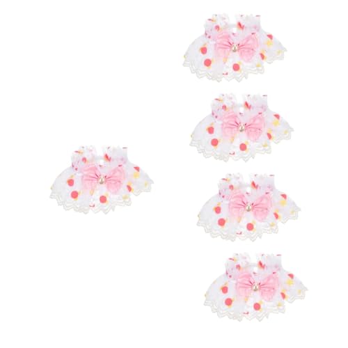 Amosfun 5-teiliges Halsornament Dekoratives Halsband Für Kätzchen Welpen Modisches Spitzenhalsband Für Festivalfotografie von Amosfun