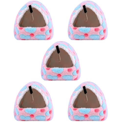 Amosfun 5St Hängematte für Hamster Igelkäfig aus Fleece Schlafbett für Haustiere Hamster hängematte Hamster häuschen Warmer Schlafsack Winterschlafsack Winterhaus für Haustiere Hase von Amosfun