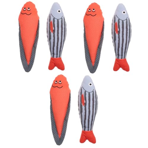 Amosfun 6 Katzenspielzeug Katzenzauberstab Spielzeug Haustier Beißspielzeug Interactive cat Toy schmusekissen für Katzen Kauspielzeug Haustierspielzeug Spielzeug Beißen von Fischen von Amosfun