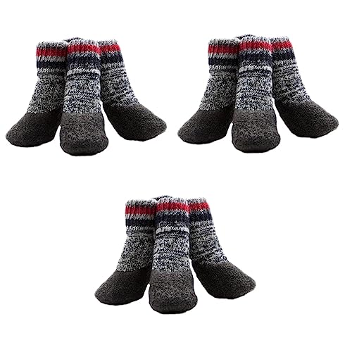 Amosfun 6 Paare Hundestiefel Socken Für Hunde Warme Wintersocken Haustier Hund Socken Hundegriffsocken Klein Socken Mit Hundegriff Haustier Winter rutschfeste Hundesocken Geschenk Der Hund von Amosfun