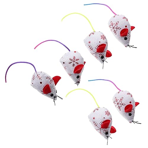 Amosfun 6st Interessantes Mäusespielzeug Tragbares Mit Katzenminze Gefüllte Maus Mäuse Katzenspielzeug Spielzeug Für Haustiere Spielzeug Für Katzen Und Mäuse Plüsch Weihnachten Katze Maus von Amosfun