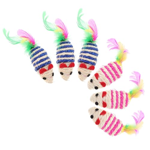 Amosfun 6st Spielzeug Necken Von Katzen Übung Zur Eliminierung Von Unterhaltsames -mäuse-Spielzeug Interaktives Mausspielzeug Für Katzen Spielzeuge Katzenminze Sisal Amosfun 6st Spielzeug Necken Von Katzen Übung Zur Eliminierung Von Unterhaltsames -mäuse-Spielzeug Interaktives Mausspielzeug Für Katzen Spielzeuge Katzenminze Sisal von Amosfun