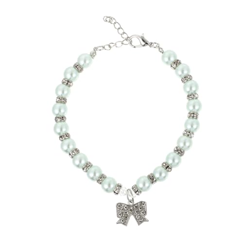 Amosfun Halskette Perlenkette kleines Katzenhalsband aus Kunstperlen für Haustiere Katze Hochzeitskragen aus Imitationsperlen für Hunde Kleiner Hund Zubehör Schleife Amosfun Halskette Perlenkette kleines Katzenhalsband aus Kunstperlen für Haustiere Katze Hochzeitskragen aus Imitationsperlen für Hunde Kleiner Hund Zubehör Schleife von Amosfun