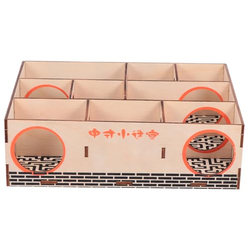 Amosfun Hamster-Spielzeug Labyrinth Spielzeug Hamster-Labyrinth-versteck Hamster-Labyrinth-Tunnel Hamster-Labyrinth-Spielzeug Rattenlabyrinth Kleines Haustier Kleiner Hamsterkäfig Hölzern von Amosfun