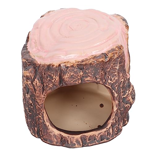 Amosfun Stil Keramik Hamster Nachahmung Holz Nest Nest Haustier Schlafen Bett Sicher Hideout von Amosfun