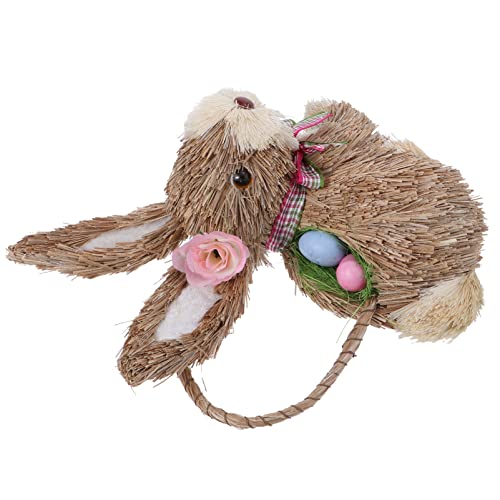 Amosfun Ostern Handgemachte Stroh Woven Bunny Spielzeug Decor Realistische Stroh Für Desktop Oder Tischplatte Schmuck von Amosfun