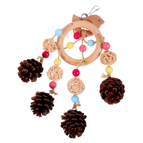 Amosfun Rattan Vogelspielzeug Für Wellensittiche Hängendes Kauspielzeug Mit Kieferzapfen Sicheres Und Langlebiges Kau Und Spielzeug Für Vögel Und Papageien Im Käfig Amosfun Rattan Vogelspielzeug Für Wellensittiche Hängendes Kauspielzeug Mit Kieferzapfen Sicheres Und Langlebiges Kau Und Spielzeug Für Vögel Und Papageien Im Käfig von Amosfun
