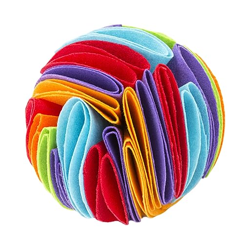 Amosfun Schnüffelspielzeug für Hunde Interaktiver Leckerbissen für Hunde Langsamer Futterspender Kauspielzeug 5 Bunte Schnüffelbälle Als Welpenspielzeug von Amosfun