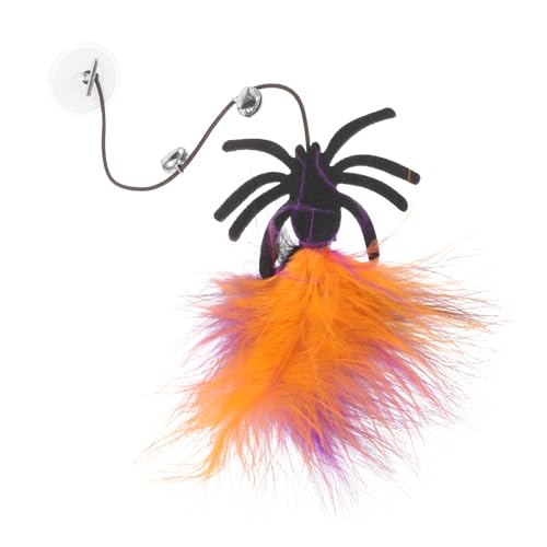 Amosfun Interaktives Katzenminze-Spielzeug Spielzeug Zum Necken Von Katzen Schnurspielzeug Für Halloween-Katzen-Teaser-zauberstab Katzen-Teaser-Stick Tragbar Gefühlt Kleine Spinne Kätzchen von Amosfun