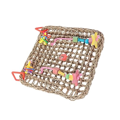 Amosfun Kauspielzeug für Papageien Naturgras Geflochtenes Vogelschaukelspielzeug Kletternetz Käfigzubehör für Vögel Amosfun Kauspielzeug für Papageien Naturgras Geflochtenes Vogelschaukelspielzeug Kletternetz Käfigzubehör für Vögel von Amosfun