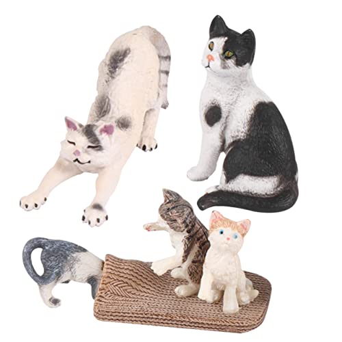 Amosfun Kätzchen-Katzen-modellstatue – 3er-Set Statisches Tierornament Für Die Inneneinrichtung von Amosfun