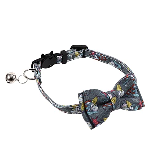 Amosfun Katzenhalsband Katzenbogen Kätzchenhalsband Welpen personalisierte Katzenhalsbänder Welpe Kragen Fliege Haustier Pet-Bogen-Kette Katzenbedarf Krawatte Katzenglocke Nylon von Amosfun