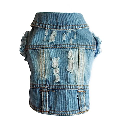 Amosfun Kühlweste Für Hunde Jeans-haustierjacke Für Chihuahua Pudel Welpen Bulldoggen Yorkies Hundebekleidung Zubehör Weste Für Hunde von Amosfun