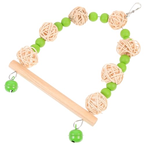 Amosfun Papageienschaukel Holzspielzeug Wooden Toys Vogelsitz aus Holz Holzständer für Küken Kükenbarsch Kauspielzeug Vogel stehende Schaukel Sittich hängende Futterstelle Pfingstrose von Amosfun