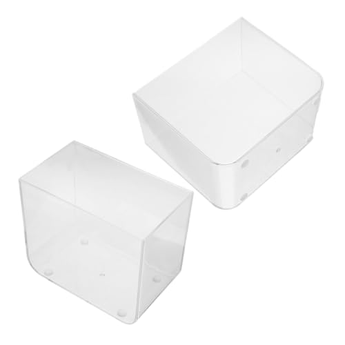 Amosfun Vielseitiger Betta-Tank für Zuhause 2 Stück Mini-Aquarium Drift-Tank Kunststoff Multifunktionstanks Oben Offener Desktop-Aquarium von Amosfun