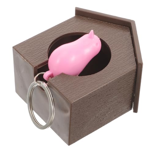 Amosfun Vogelhaus Schlüsselanhänger aus Abs mit Rosa Spatz 7,4 Stück 6,8 Stück 4,4cm Selbstklebend für Schlüsselorganisation von Amosfun
