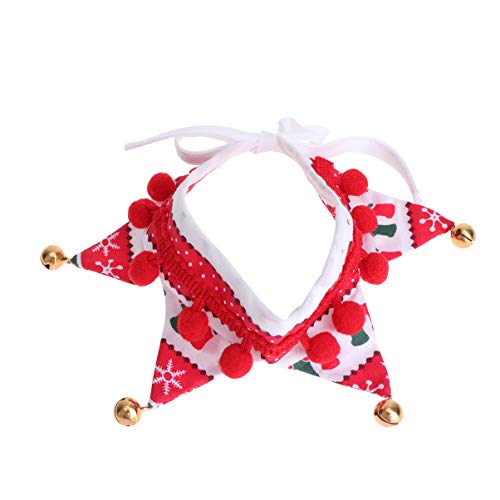 Amosfun Weihnachten Haustier Halsband verstellbar Hundehalsband mit Jingle Bell Dekorationen Christmas Elf Kostüm Zubehör für kleine Hund Katze Welpe Kätzchen Größe s (bunt) von Amosfun