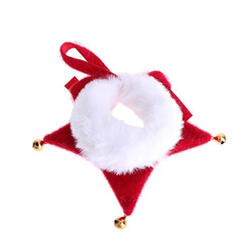 Amosfun Weihnachten Haustier Halsband verstellbar Hundehalsband mit Jingle Bell Dekorationen Christmas Elf Kostüm Zubehör für kleine Hund Katze Welpen Kätzchen Größe Xs (Reine Farbe) von Amosfun