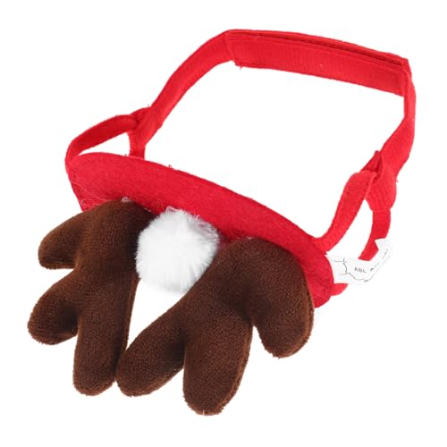 Amosfun Weihnachtskatzenhaarreif Weihnachtskatzenkopfschmuck Hundegeweih Stirnband Weihnachtshund -Hut Weihnachtsmann-Kostüm Weihnachts-Requisiten Kostümzubehör für Haustiere von Amosfun