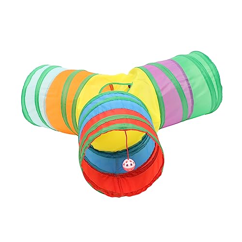 Amosfun Zusammenklappbarer Katzentunnel Im Y-förmigen Design Interaktives Katzenspielzeug An Einer Schnur für Hauskatzen von Amosfun