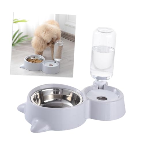 Amosfun schüssel edelstahlschüsseln Wasserspender für Hunde Trinkbrunnen für Katzen automatische Futterspender für Haustiere Futterautomat für Haustiere Hundefutter Hundenapf USB von Amosfun