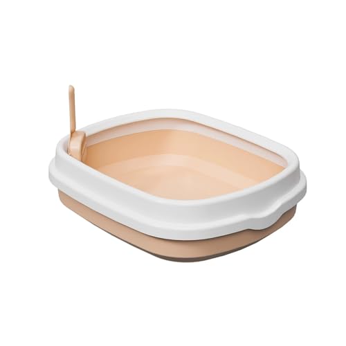 Open Top Katzenstreu Box, Halb Eingeschlossen, Anti-Spritz Design, Einfach Zu Reinigen, Kommt Mit Scoop. Ideal Für Indoor Katzen, Kätzchen Und Kleine Haustiere. (#pink, S) von AmourGlint