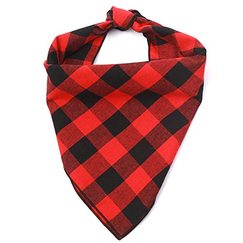 AMOYER 1pc Weihnachts Bandana Für Kleine Midium Große Hunde Chrismas Klassisches Plaid Hunde-Bandana Schal Dog Triangle Lätzchen Pet Speichel-Tuch Kragen von AMOYER
