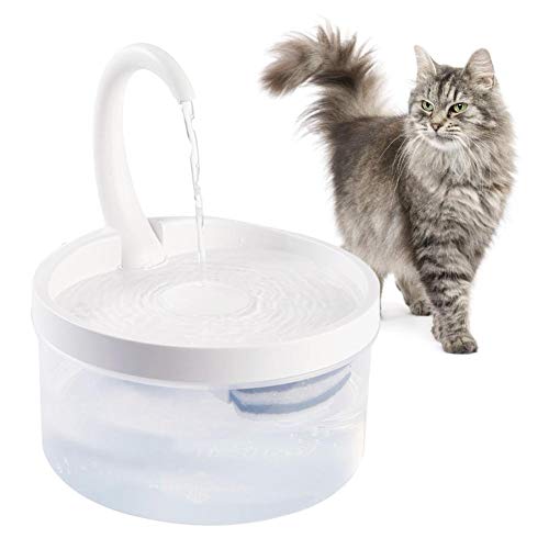 Wasserbrunnen für Katzen, automatischer Wasserspender für Haustiere, 2 l, mit Wasserstandfenster, leise, DC von Amoyeric