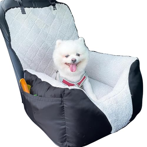 Hunde-Autositz für kleine Hunde, mit 2 Aufbewahrungstaschen und Clip-On-Leine, vollständig abnehmbar und waschbar, ultraweiches Hunde-Reisebett, Hundeerhöhung für kleine Hunde unter 25 Jahren Hunde-Autositz für kleine Hunde, mit 2 Aufbewahrungstaschen und Clip-On-Leine, vollständig abnehmbar und waschbar, ultraweiches Hunde-Reisebett, Hundeerhöhung für kleine Hunde unter 25 Jahren von Amremsu