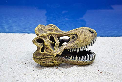 Amtra Tyrannosaurus Schädel Aquarium Dekoration Miniatur Dekofigur Aquarien Zubehör Fische Garnelen Terrarium von Amtra Deko