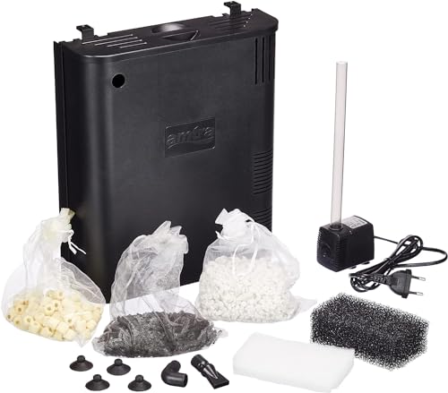 Amtra Filtering Box Black 150 - Interner biologischer Filter für Aquarien mit 520 l/h Pumpe und professionellen Filtermaterialien von Amtra