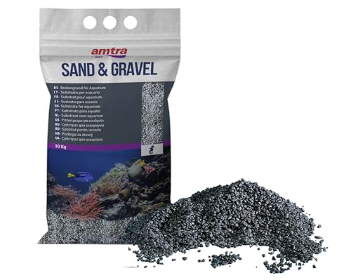 Croci Amtra Black Ceramized Quartz – Feiner Quarz-Aquariumsand, für Süß- oder Salzwasser, 2–3 mm Körnung, Menge 10 kg von Croci