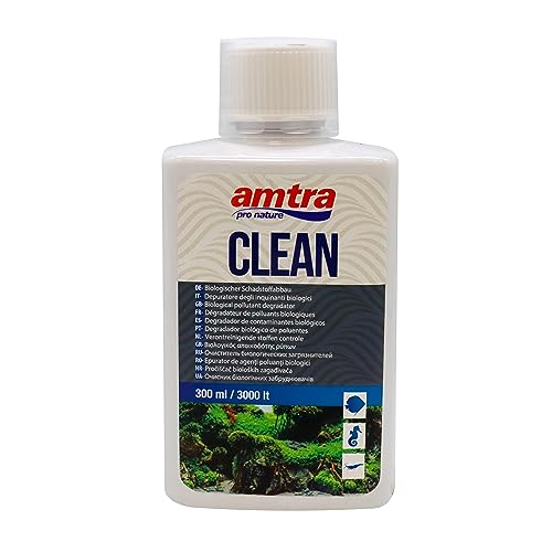 Amtra Clean – natürlicher Aquarium-Wasserreiniger mit Mikroorganismen, die Ammoniak und Nitrite entfernen – reduziert Wasserwechsel – 300 ml von Amtra