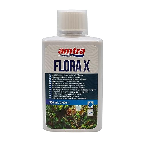 Amtra Flora X – Eisen- und Spurenelement-Ergänzungsmittel für Aquarien, Dünger für Aquarienpflanzen, für Süßwasser, 300 ml von Amtra