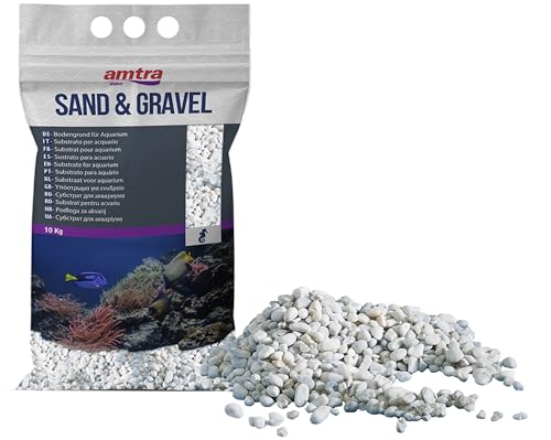 Croci Amtra Gravel Noa - Naturaquarienkies, Dekoboden, weiße grobe Körnung 4-8 mm, Größe 10 kg von Croci